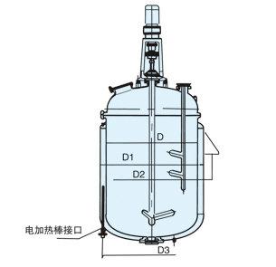 搪玻璃電加熱反應釜結(jié)構(gòu)圖